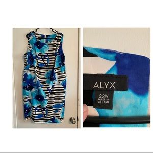 Blue floral/Stripe Alyx Dress